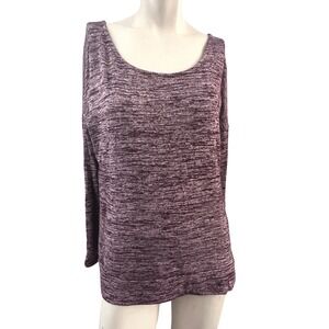 Athleta Long Sleeve Open Back Top Activewear Comfortable Purple Heather S